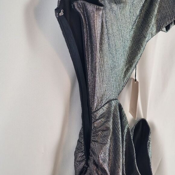 NWT Superdown Miyah Cut-Out Dress in Metallic Silver - Small - Picture 7 of 10